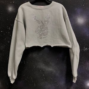 crystal rhinestone Playboy crewneck
